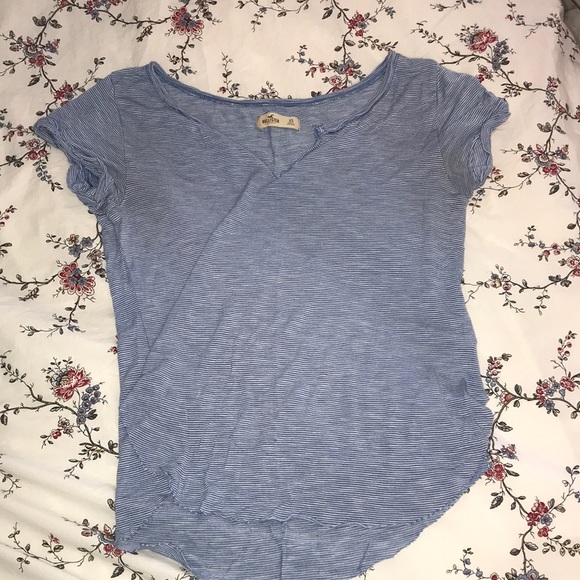Blue & White Striped Hollister Tshirt - Picture 1 of 3